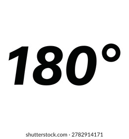 Black one hundred eighty degrees symbol icon on a flat design Vector