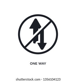 black one way isolated vector icon. simple element illustration from traffic signs concept vector icons. one way editable logo symbol design on white background. can be use for web and mobile