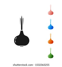 Black Onion icon isolated on white background. Set icons colorful. Vector Illustration