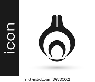 Black Onion icon isolated on white background.  Vector
