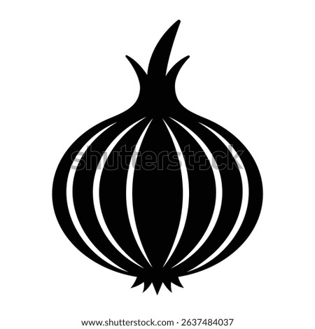 Black Onion Silhouette Vector Icon PNG