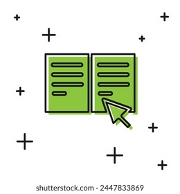 Black Online book icon isolated on white background. Internet education concept, e-learning resources, distant online courses.  Vector Illustration