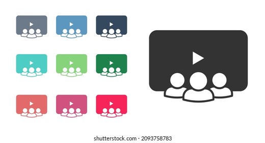 Icono de clase Black Online aislado en fondo blanco. Concepto de educación en línea. Indique los iconos en colores. Vector