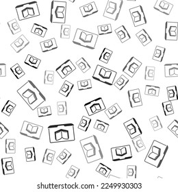 Black Online class icon isolated seamless pattern on white background. Online education concept.  Vector
