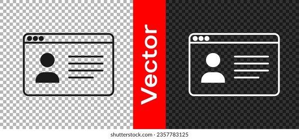 Black Online class icon isolated on transparent background. Online education concept.  Vector