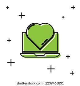 Black Online dating app and chat icon isolated on white background. International Happy Women Day.  Vector Illustration