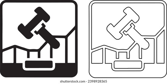 Black Online internet auction icon. International trade concept. Investment, stock market exchange and trading.