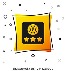 Black Online poker table game icon isolated on white background. Online casino. Yellow square button. Vector