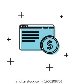 Black Online shopping on screen icon isolated on white background. Concept e-commerce, e-business, online business marketing.  Vector Illustration