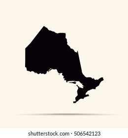 Black Ontario Map Illustration