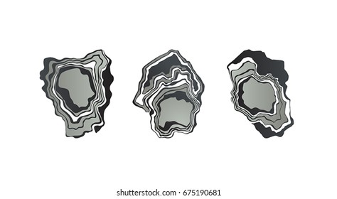 Black onyx slice forms. Abstract Vector Illustration. Design Template. Modern Pattern.