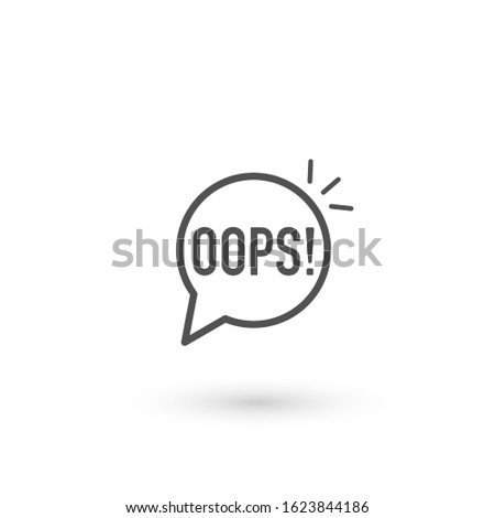 black oops thin line logo. flat stroke style trendy speech bubble logotype graphic art design element isolated on white background