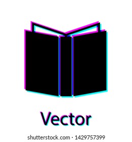 Black Open book icon isolated on white background.  Vector Illustration