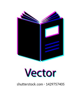 Black Open book icon isolated on white background.  Vector Illustration
