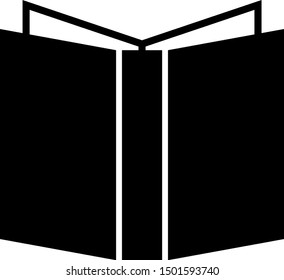 Black Open book icon isolated on white background.  Vector Illustration