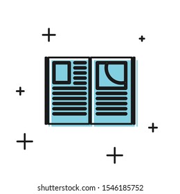 Black Open book icon isolated on white background.  Vector Illustration