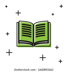 Black Open book icon isolated on white background.  Vector Illustration