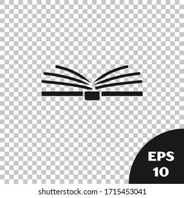 Black Open book icon isolated on transparent background.  Vector Illustration