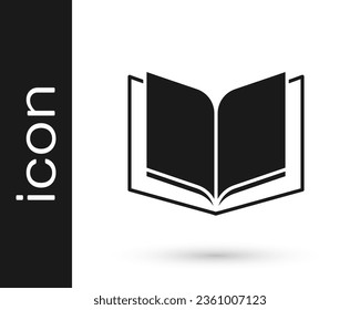 Black Open book icon isolated on white background.  Vector