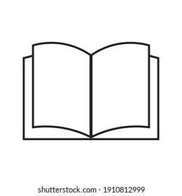 Icono de libro abierto negro. icono vector utilizado como logotipo para librería o tienda, biblioteca de iconos vectoriales, concepto educativo o de aprendizaje, etc.icono vector