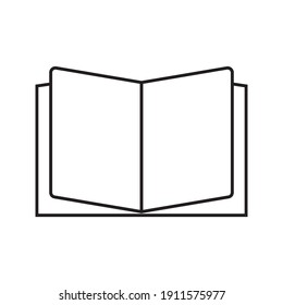 Icono de libro abierto negro. icono vector utilizado como logotipo para librería o tienda, biblioteca de iconos vectoriales, concepto educativo o de aprendizaje, etc.icono vector