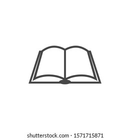 Black open book with text icon. vector icon be used as logo for bookstore or shop, vector icon library, educational or learning concept etc.vector icon