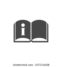 Black open book with text icon. vector icon be used as logo for bookstore or shop, vector icon library, educational or learning concept etc.vector icon