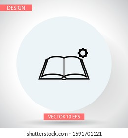 Black open book with text icon. vector icon be used as logo for bookstore or shop, vector icon library,  