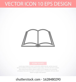 Black open book with text icon. vector icon be used as logo for bookstore or shop, vector icon library, educational or learning concept etc.vector icon