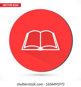 Black open book with text icon. vector icon be used as logo for bookstore or shop, vector icon library, educational or learning concept etc.vector icon