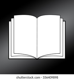 Black Open book - vector icon