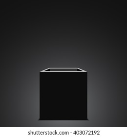 Black open box. Vector illustration.