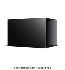 Black open box. Vector illustration.