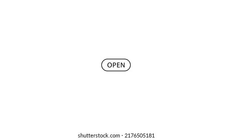 Black OPEN button on white background