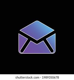 Negro Abrir sobre icono del vector de gradiente azul