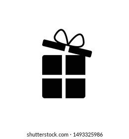 black open gift box with bow on top and white background