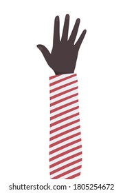 diseño de mano abierta negra, diversidad de personas raza multiétnica y tema de la comunidad Ilustración vectorial