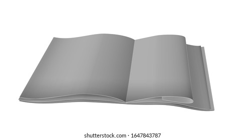 Black open magazine. Realistic image for advertising