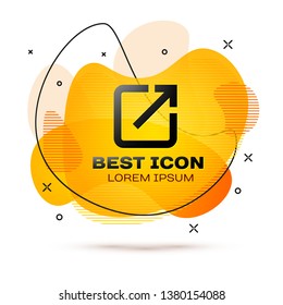 Black Open in new window icon isolated on white background. Open another tab button sign. Browser frame symbol. External link sign. Fluid color banner. Vector Illustration