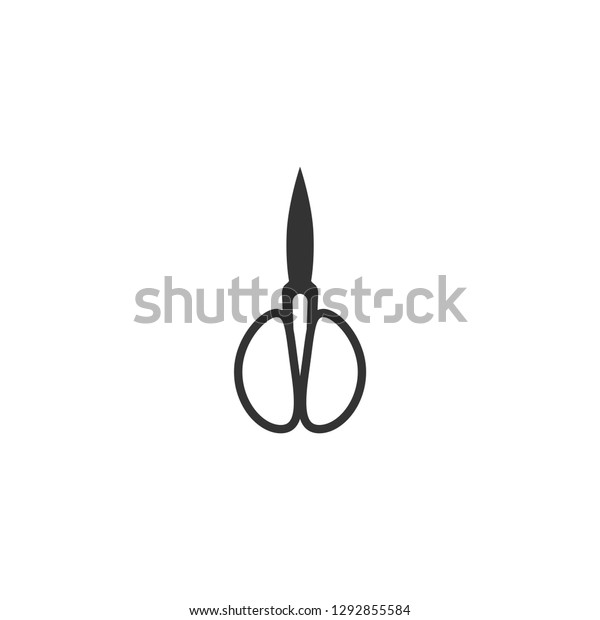 Black\
open retro scissors icon isolated on white. Cut sign. Utensil or\
hairdresser symbol. vector vintage\
illustration.