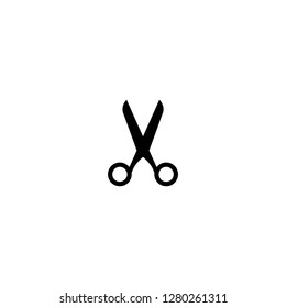 Black open scissors icon isolated on white. Cut sign. Utensil or hairdresser symbol. vector illustration.