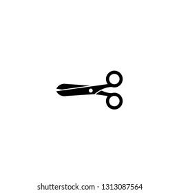 Black open scissors icon isolated on white. Cut sign. Utensil or hairdresser symbol. vector illustration.