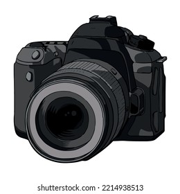 Black optic photo camera stiсker