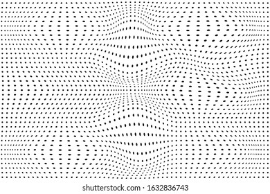 Black optical art on white background.