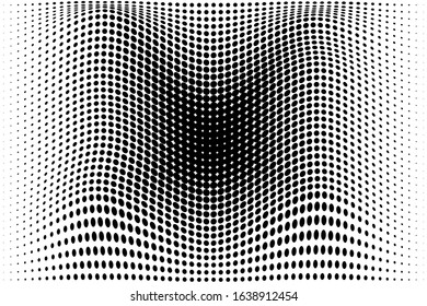 Black optical art on white background.