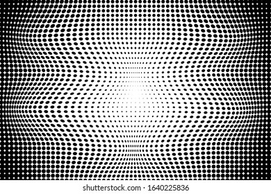Black optical art on white background.