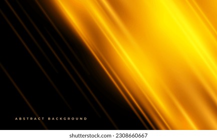 Black and orange abstract background with glowing stripes lines. Vector illustration