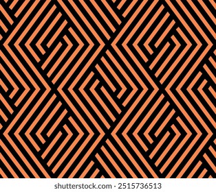 Black and orange abstract lines pattern
