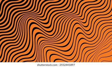 Listras angulares em preto e laranja ondulam fundo abstrato para o estilo de pano de fundo ou tecido