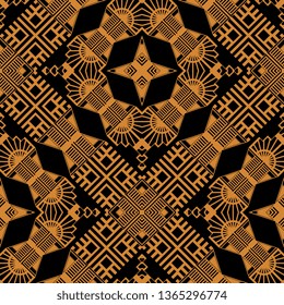 black orange Art Deco background texture. Vector illustration. Endless abstract seamless pattern